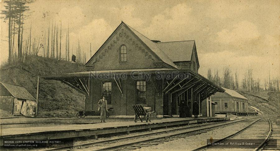 Postcard: Railroad Station, Conway, Massachusetts